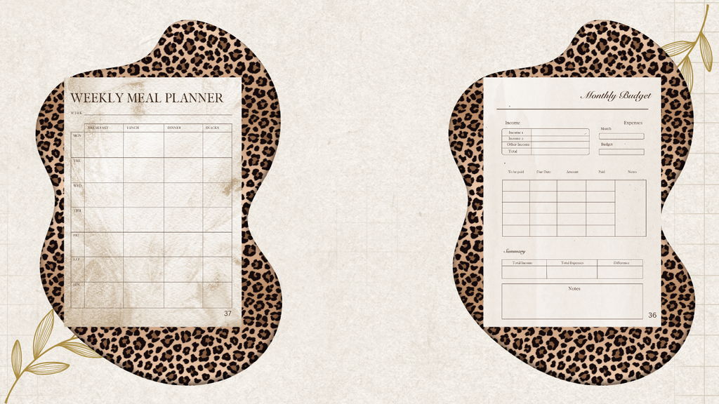 Minimalist Leopard & Beige Monthly Planner